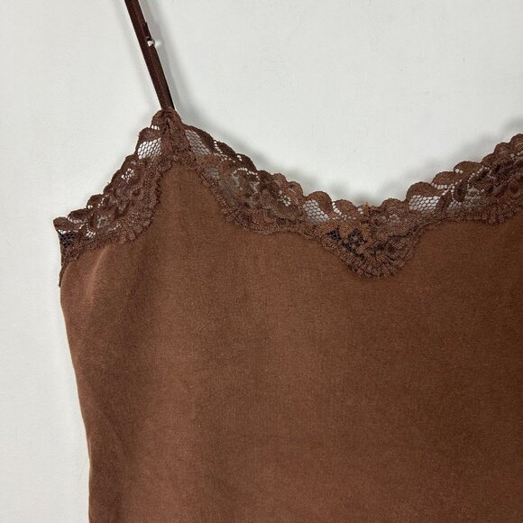 Y2K Aeropostale Brown Lace Cami Tank Top Boho Size XL Women's - Picture 2 of 4